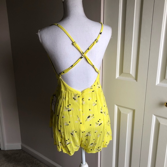 NWT Free People Tango at Night Yellow Romper - Picture 10 of 10